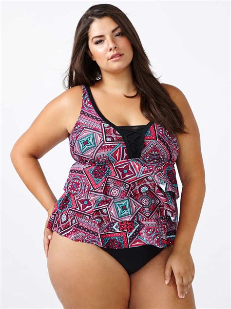 Sea Printed Ruffled Tankini Swim Top Penningtons