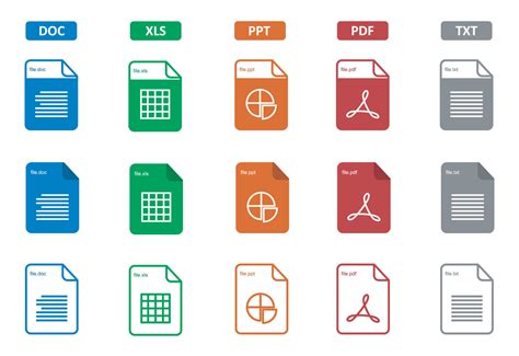 DOC EXCEL POWER POINT PDF TXT ICON SYMBOL 14483669 Vector Art At Vecteezy