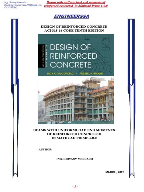 Beams With Uniform Load and End Moments of Reinforced Concrete in ...