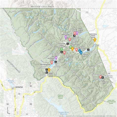 Glacier National Park Map - GIS Geography