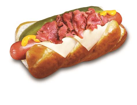 The Pastrami Dog On A Pretzel Bun Feedtheneed Food Hot Dogs