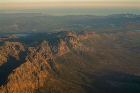 Aerial View of the Cape Town Landscape and Mountain Ridges Stock Photo ...