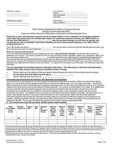 Food Stamp Form Nc Fill Out Printable PDF Forms Online