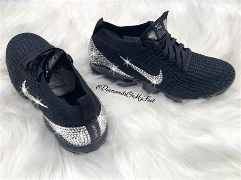 Swarovski Women S Nike Vapormax Flyknit 3 All Black Etsy