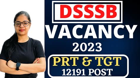 DSSSB Vacancy 2023 DSSSB PRT TGT 12000 Vacancy DSSSB Exam Pattern