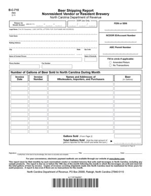 Fillable Online Dor State Nc ABC Permit Number City State Zip Code Name