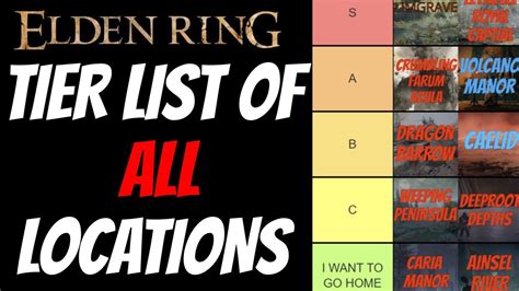 Tier List Of All Elden Ring Locations Areas YouTube