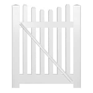 Weatherables Plymouth Ft W X Ft H White Vinyl Picket Fence Gate