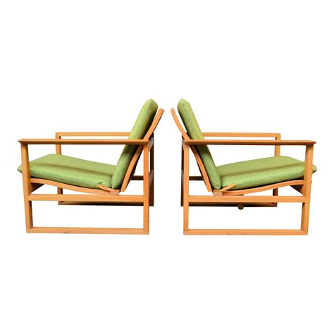 Pair Of Vintage Danish Design B Rge Mogensen Oak Bm Lounge Chairs