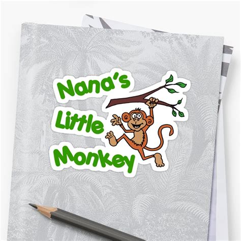 "Nana's Little Monkey Cute Cartoon" Sticker by jaycartoonist | Redbubble