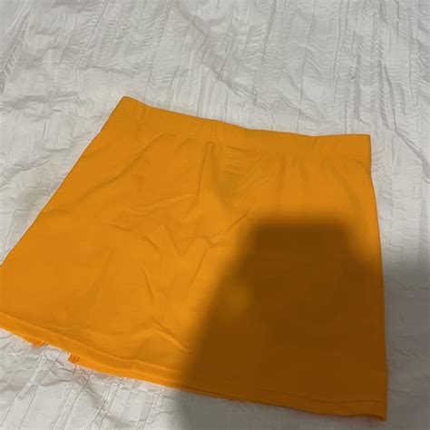 Glassons Neon Orange Mini Slit Skirt Never Worn Depop