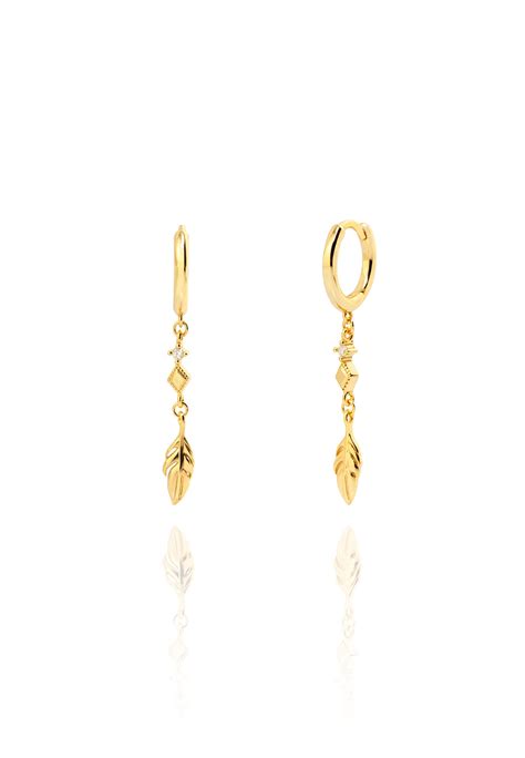 Aran Jewels Earrings Mini Pluma Gold Hoop Earrings