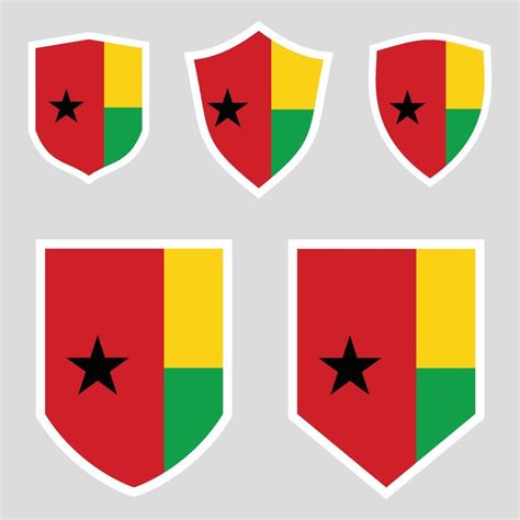 Guinea Bissau Flag Set Shield Frame 45717533 Vector Art At Vecteezy