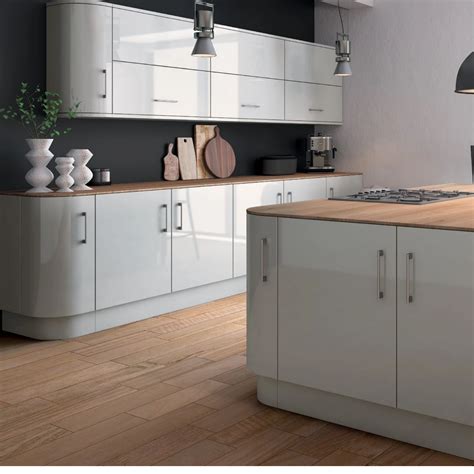 High Gloss Slab Kitchen Cabinet Doors Light Grey Kitchens High Gloss