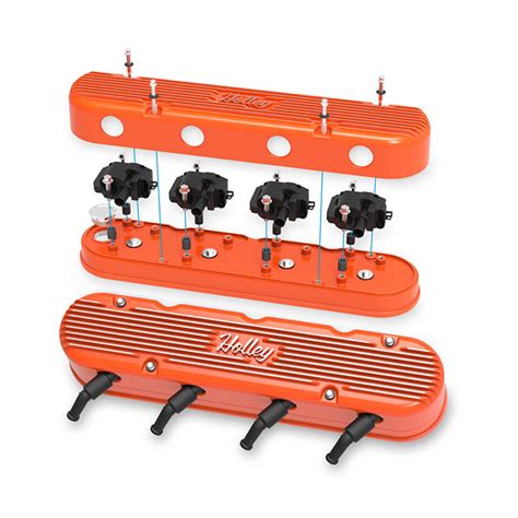 1962 2021 Chevrolet Holley Vintage Series LS Valve Covers Factory Orange