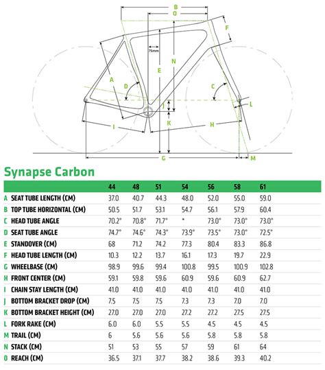 cannondale synapse frame size chart - Keski