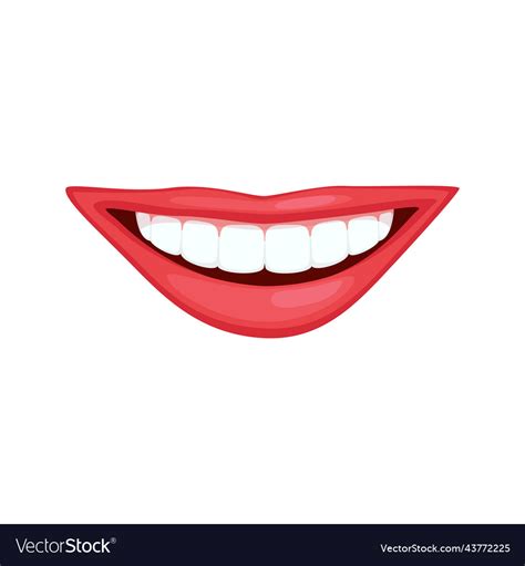 Happy smile smiling mouth with white teeth Vector Image