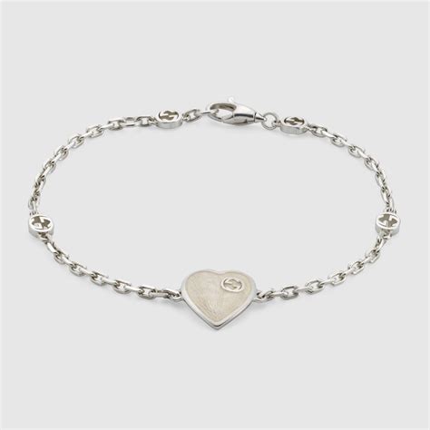 Gucci Heart Bracelet With Interlocking G In 925 Sterling Silver Gucci® Uk