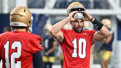 Notre Dame Football Practice Clips First Look At Sam Hartman Youtube