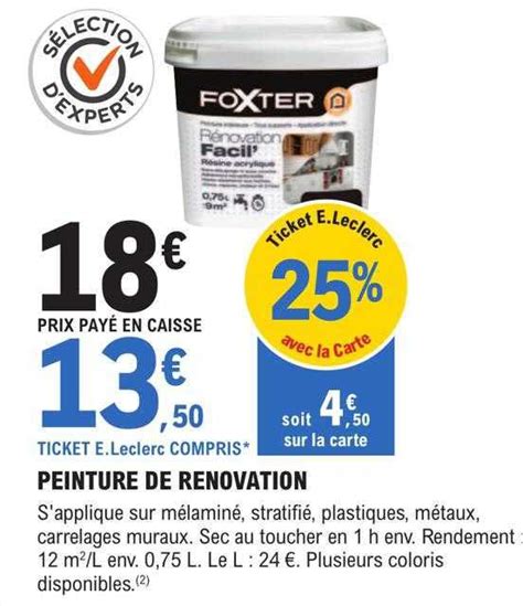 Promo Peinture De R Novation Foxter Chez E Leclerc Brico Icatalogue Fr