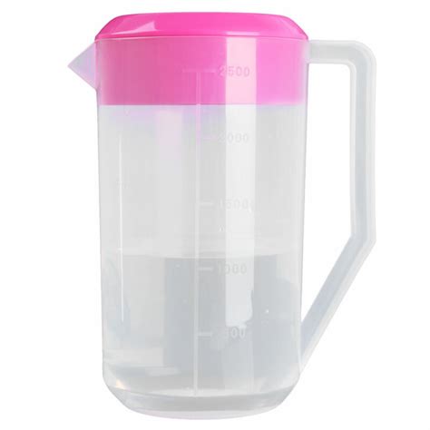 2 5l Large Capacity Food Grade Plastic Measuring Water Juice Pitcher