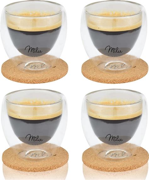 Thermoglazen Set Verschillende Maten Dubbelwandige Espresso Glazen