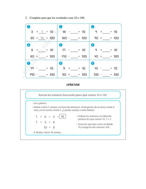 Estrategias De C Lculo Mental Para Adiciones Y Sustracciones Hasta El