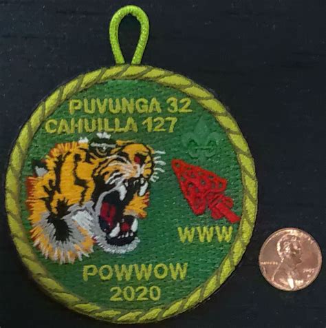 OA PUVUNGA LODGE 32 CAHUILLA LODGE 127 BSA 2020 TIGER POW WOW PATCH