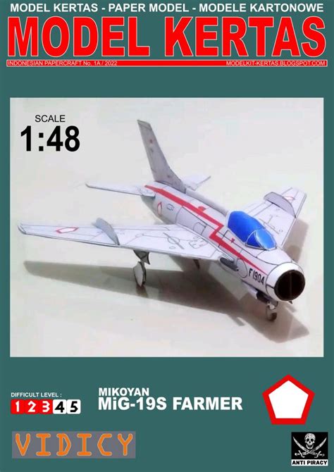 1 48 Mikoyan MiG 19S Farmer AURI Paper Model EcardModels