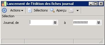 Lancement de l édition des fiches journal