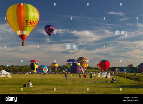 Spectators Watch A Balloon Ascension During The Adirondacks Balloon