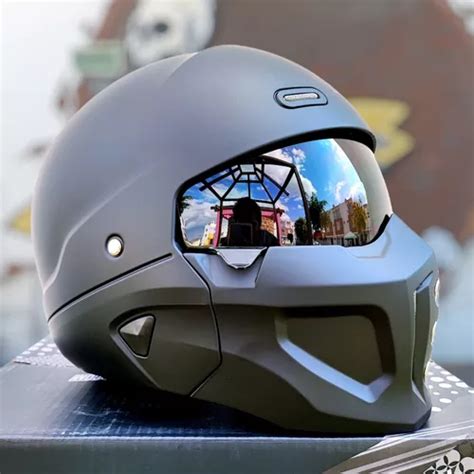 Casco Moto Kov Negro Mate Spectrum Retro Chopper Certificado En Venta