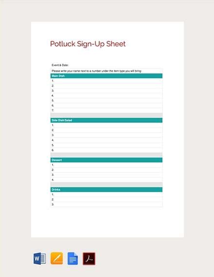 21 Sign Up Sheet Templates Free Downloads