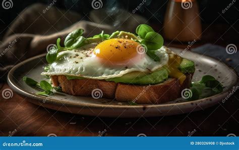 Gourmet Meal Grilled Meat Salad And Toasted Bread Appetizer Generated