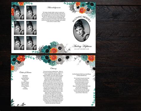 DIY Printable 8 5x14 Tri Fold Funeral Program Memorial Etsy