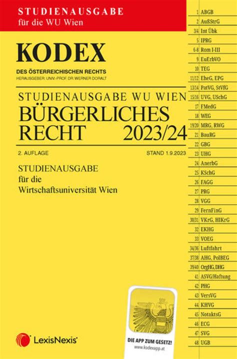 KODEX Bürgerliches Recht für WU 2023 24 inkl App von Buch