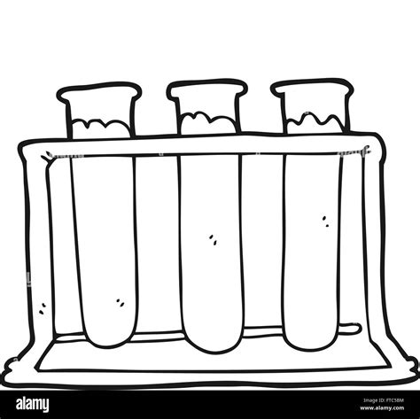 Freehand Drawn Black And White Cartoon Rack Of Test Tubes Stock Vector