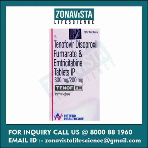 Tenof Em Tenofovir Disoproxil Fumarate Emtricitabine At Rs 1540bottle Ricovir Tablet In Surat