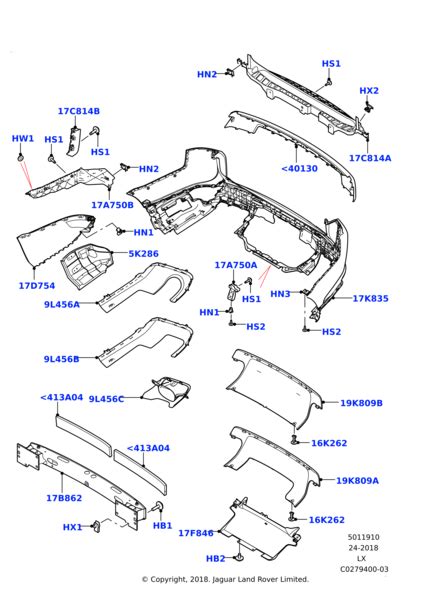 LR098889 - Land Rover Bumper - Cover | Jaguar Land Rover Classic Parts