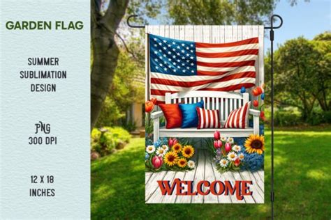 Th Of July Garden Flag Summer Garden Graphic By Ksenyaart Creative