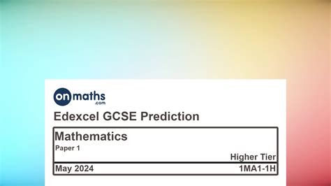 May Predicted Maths Gcse Paper Edexcel Higher Paper Non