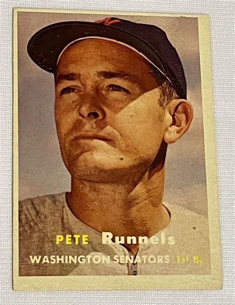 Lot 1957 Topps 64 Pete Runnels Washington Senators Baseball Card