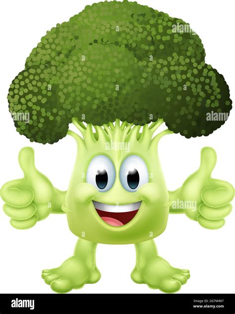 Broccoli Vegetable Cartoon Character Emoji Mascot Stock Vector Image