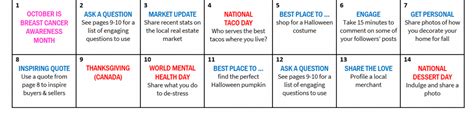 Real Estate Social Media Calendar Grammarpros