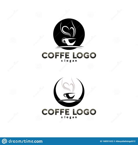 Coffee Cup Logo Template Vector Icon Design And Coffe Black Stock