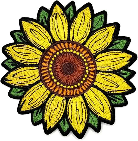 Amazon Sunflower Iron On Patch Embroidered Cute Flower Sunflower