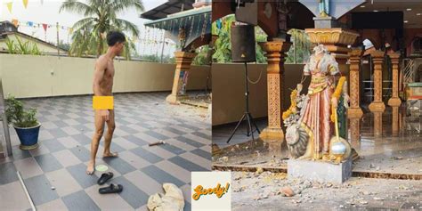 Year Old Half Naked Man In Perak Ran Amok And Vandalized A Revered