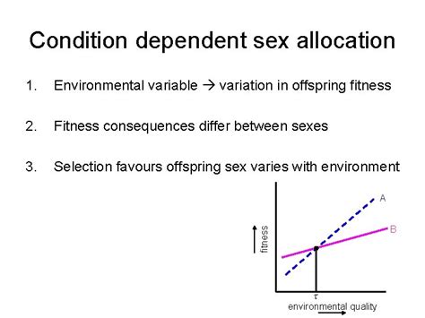 Conditional Sex Allocation I Basic Scenarios Trivers Willard