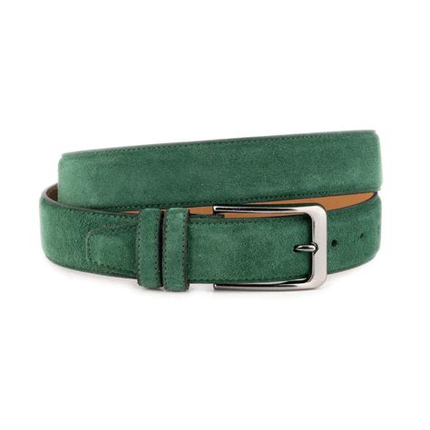 Buy Emerald Green Suede Belt Genuine Leather - LeatherBeltsOnline.com