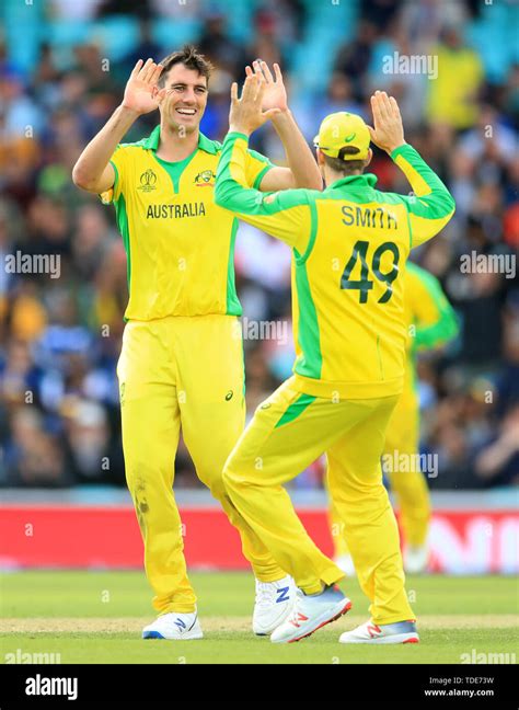 Australia S Pat Cummins Celebrates Taking The Wicket Of Sri Lanka S